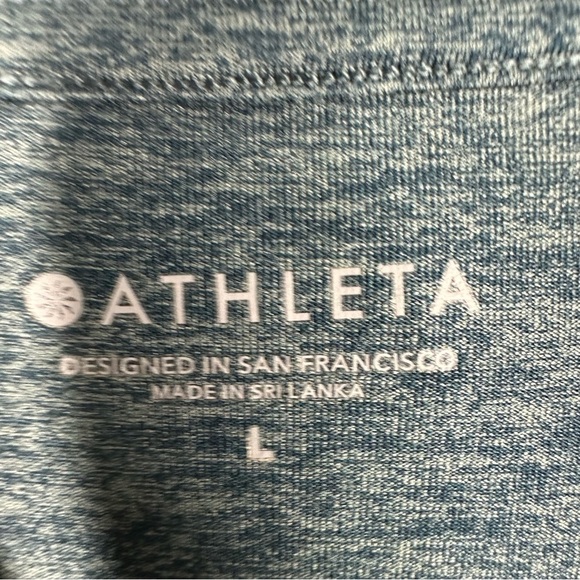 ATHLETA Women's Heathered Green Hooded Performance Lightweight Pullover Top L - Picture 2 of 7
